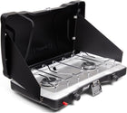 PORTABLE PROPANE CAMPING STOVE – 2 & 3 BURNER OUTDOOR STOVE WITH GRILL & WIND PROTECTION
