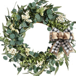 EUCALYPTUS WREATH FOR FRONT DOOR – FARMHOUSE GREENERY DÉCOR - Media 1