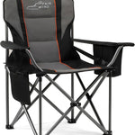 OVERSIZED CAMPING CHAIR –  550 LB HEAVY-DUTY FOLDING CHAIR WITH WIDE PADDED SEAT WITH LUMBAR SUPPORT