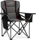 OVERSIZED CAMPING CHAIR –  550 LB HEAVY-DUTY FOLDING CHAIR WITH WIDE PADDED SEAT WITH LUMBAR SUPPORT