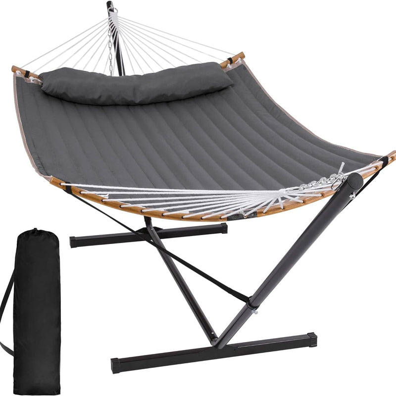 2-Person Hammock with Adjustable-Height Stand, Pillow & Carrying Bag