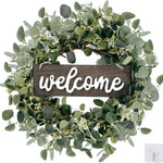 Eucalyptus Wreath for Front Door – Farmhouse Greenery Décor in 5 Styles (20"–26")