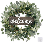 EUCALYPTUS WREATH FOR FRONT DOOR – FARMHOUSE GREENERY DÉCOR - Media 1