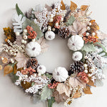Fall Wreaths for Front Door - Autumn Wreath with Pumpkins, Sunflowers, Maple Leaves, Berries & Pine Cones for Outdoor Indoor Farmhouse Thanksgiving Decor - Media 1