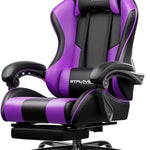 Gaming Chair with Footrest – Reclining Chair with Lumbar Support & 360° Swivel