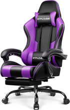 GAMING CHAIR WITH FOOTREST – LUMBAR SUPPORT & 360° SWIVEL