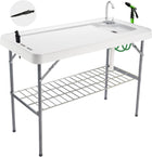 Folding Fish Cleaning Table with Sink & Sprayer Options