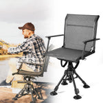 360° Swivel Hunting Chair with Adjustable Legs & Rifle Rest – Portable Tripod Seat - Media 1