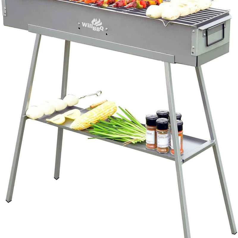 PORTABLE CHARCOAL HIBACHI GRILL – COMMERCIAL-QUALITY FOLDABLE BBQ GRILL FOR CAMPING, BACKYARD & OUTDOOR COOKING
