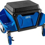 Mobile Mechanic Toolbox Seat with Drawers - Rolling Mechanic Stool with Sliding Tool Tray, Shop Stool with Wheels for Garage & Workshop, Auto Repair