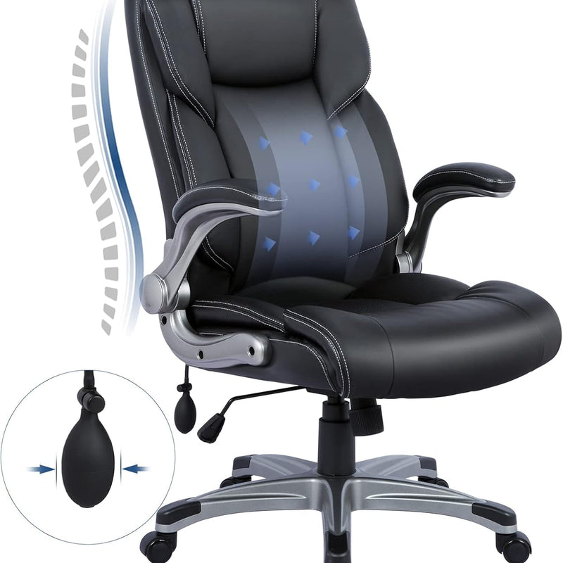 High-Back Office Chairs – Flip-Up Arm & Reclining Footrest Styles