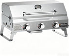 PORTABLE STAINLESS STEEL TABLETOP PROPANE GRILL – 2 & 3 BURNER OUTDOOR BBQ OPTIONS