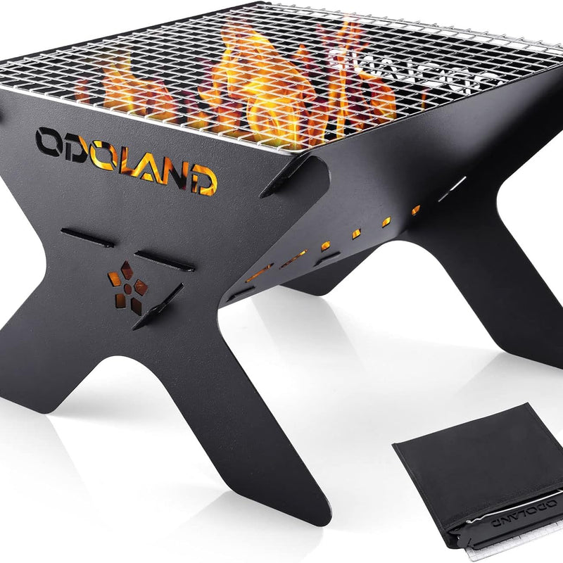 Portable Folding Charcoal Grill & Campfire Fire Pit
