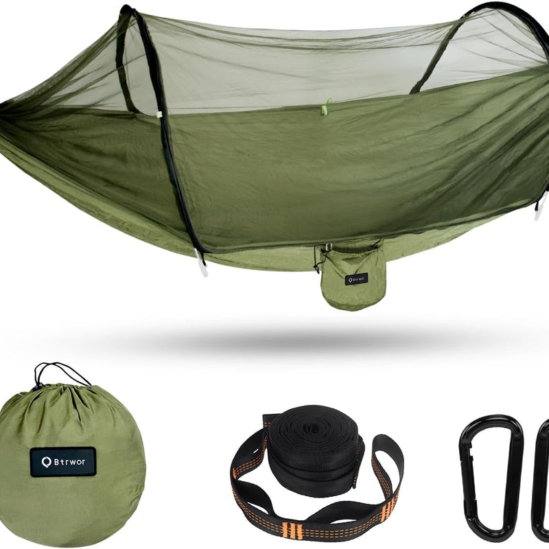 ULTRA-LIGHT POP-UP HAMMOCK WITH MOSQUITO NET – SOLO, 660 LB MAX LOAD