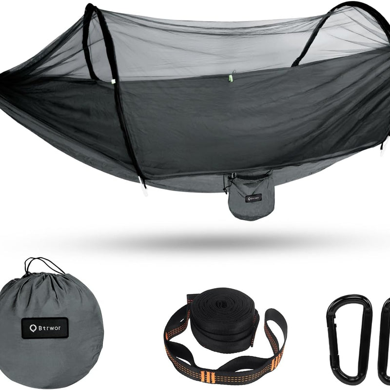 ULTRA-LIGHT POP-UP HAMMOCK WITH MOSQUITO NET – SOLO, 660 LB MAX LOAD