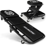 2-in-1 Convertible Z-Creeper Seat - Rolling Mechanic Creeper with Wheels, Under Dash Creeper & Garage Chair for Auto Repair, Low Profile Roller Seat - Media 1
