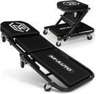 2-in-1 Convertible Z-Creeper Seat - Rolling Mechanic Creeper with Wheels, Under Dash Creeper & Garage Chair for Auto Repair, Low Profile Roller Seat