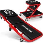 2-in-1 Convertible Z-Creeper Seat - Rolling Mechanic Creeper with Wheels, Under Dash Creeper & Garage Chair for Auto Repair, Low Profile Roller Seat