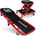 2-in-1 Convertible Z-Creeper Seat - Rolling Mechanic Creeper with Wheels, Under Dash Creeper & Garage Chair for Auto Repair, Low Profile Roller Seat - Media 1