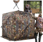 VEVOR Hunting Blind See Through Ground Blinds with Carrying Bag, 360 Degree Portable Camouflage Tent Durable Concealed Shelter with Silent Side Door and Window, for Turkey and Deer