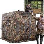 VEVOR Hunting Blind See Through Ground Blinds with Carrying Bag, 360 Degree Portable Camouflage Tent Durable Concealed Shelter with Silent Side Door and Window, for Turkey and Deer