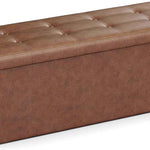 BENCH WITH STORAGE – FOLDING OTTOMAN WITH PADDED SEAT