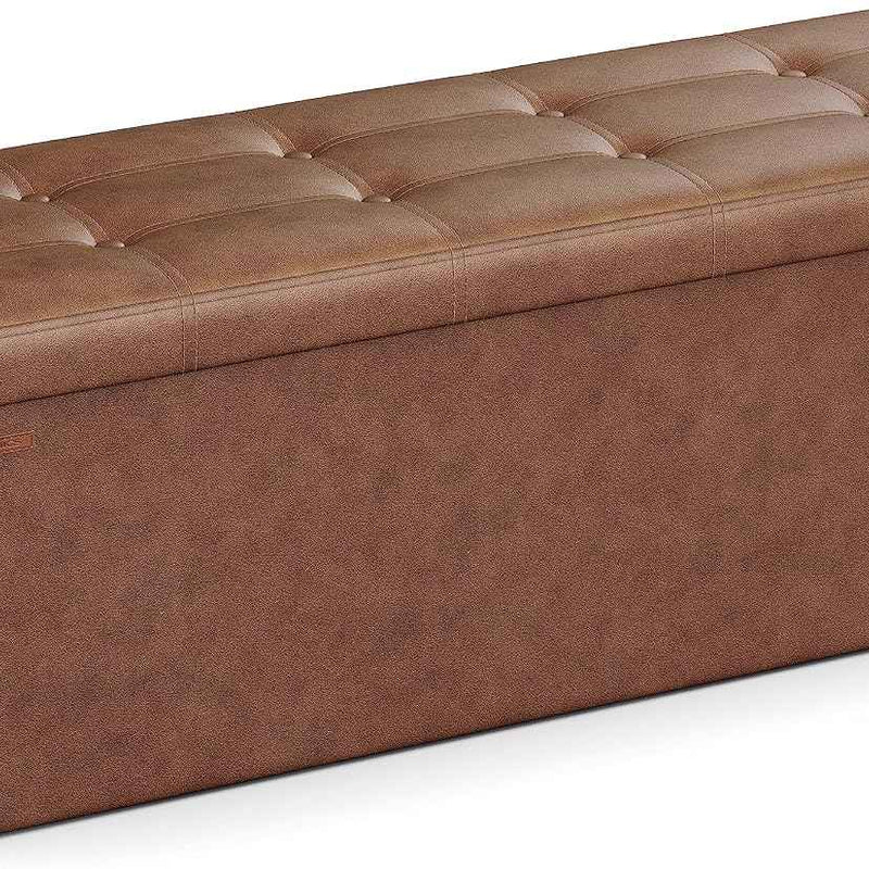 BENCH WITH STORAGE – FOLDING OTTOMAN WITH PADDED SEAT