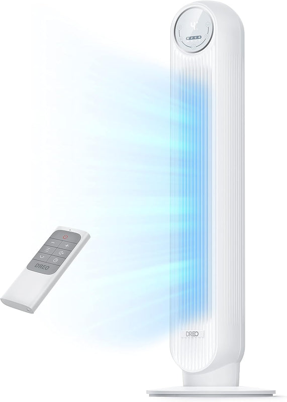 Tower Fan With Remote – 90° Oscillation, 36″ & 42″ - 36" White – 8 Speed