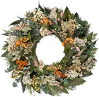 Preserved Dried Flowers Eucalyptus Wreath for Front Door, Natural Botanical Floral Wreath, Handcrafted Farmhouse Home Decor for Wall Porch