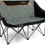 Oversized Padded 2-Person Folding Camping Loveseat Chair – Heavy Duty Outdoor Seating