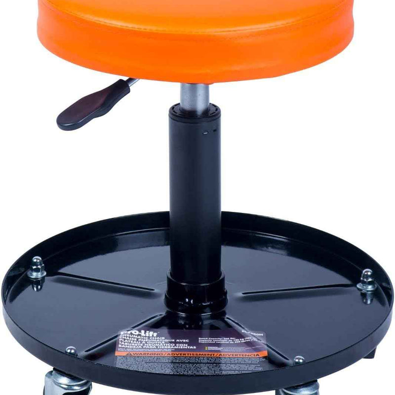 Pneumatic Rolling Mechanic Stool with Wheels – Adjustable Height Shop Stool with Tool Tray, 360° Swivel Seat for Garage & Workshop