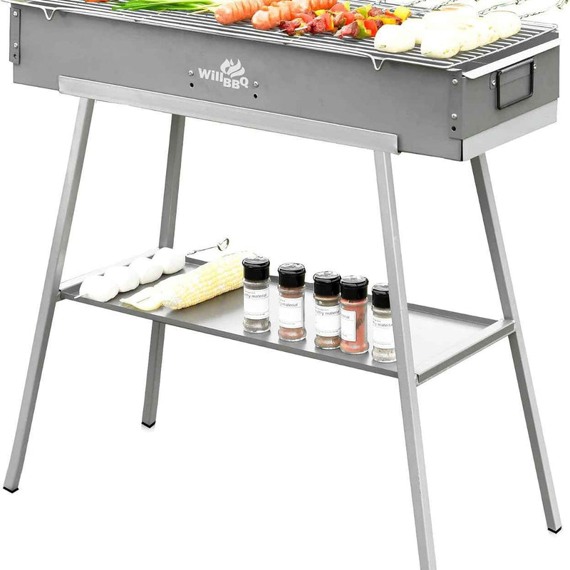 PORTABLE CHARCOAL HIBACHI GRILL – COMMERCIAL-QUALITY FOLDABLE BBQ GRILL FOR CAMPING, BACKYARD & OUTDOOR COOKING