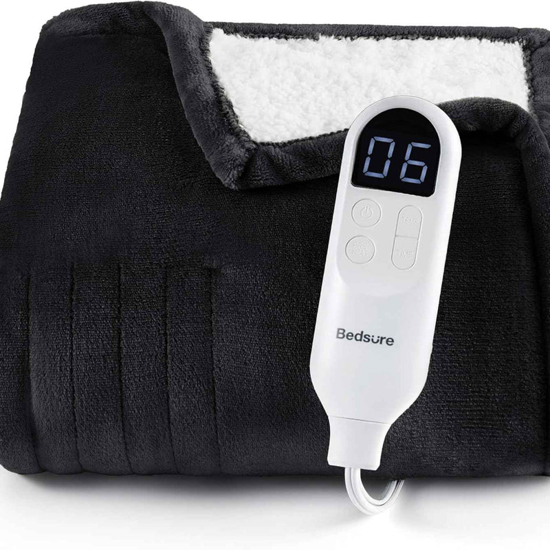 Heated Throw Blanket – Flannel & Sherpa, 6 Heat Levels