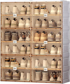FOLDABLE SHOE CABINET WITH DOORS – SLIM ENTRYWAY SHOE STORAGE ORGANIZER