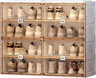FOLDABLE SHOE CABINET WITH DOORS – SLIM ENTRYWAY SHOE STORAGE ORGANIZER