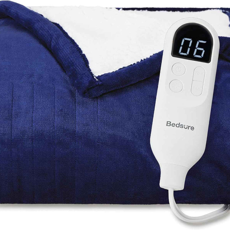 Heated Throw Blanket – Flannel & Sherpa, 6 Heat Levels