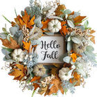 Fall Wreaths for Front Door - Autumn Wreath with Pumpkins, Sunflowers, Maple Leaves, Berries & Pine Cones for Outdoor Indoor Farmhouse Thanksgiving Decor