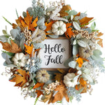 PUMPKIN WREATH FOR FRONT DOOR – FALL FARMHOUSE DÉCOR - Media 1