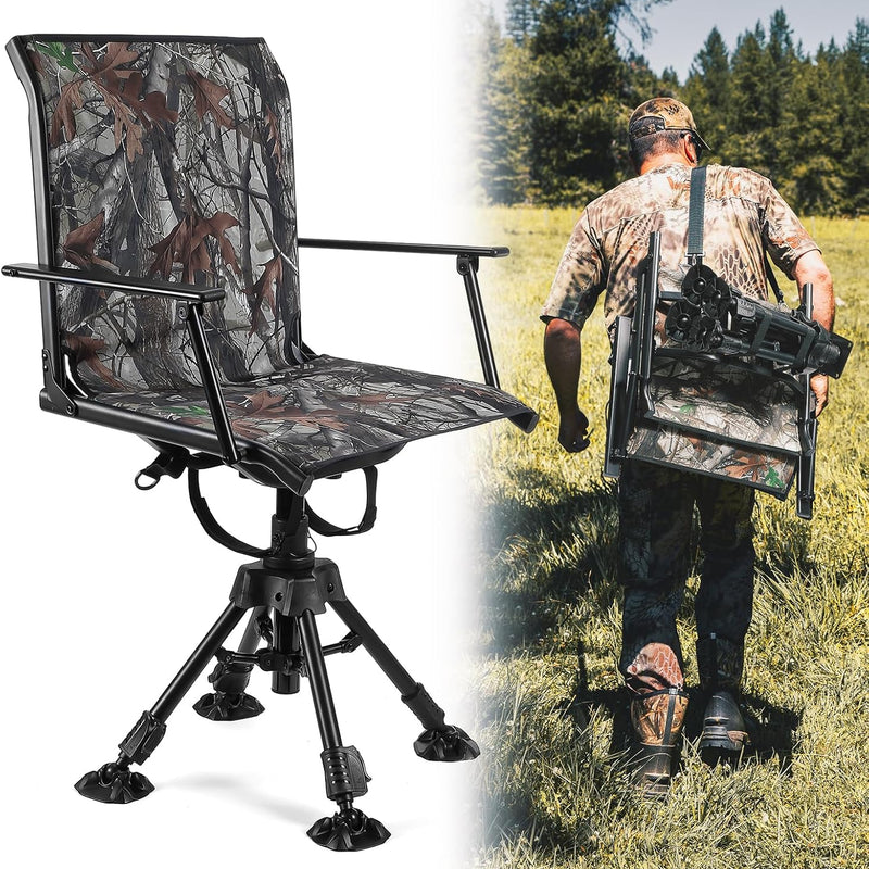 360° Swivel Hunting Chairs for Ground Blinds — Adjustable Styles