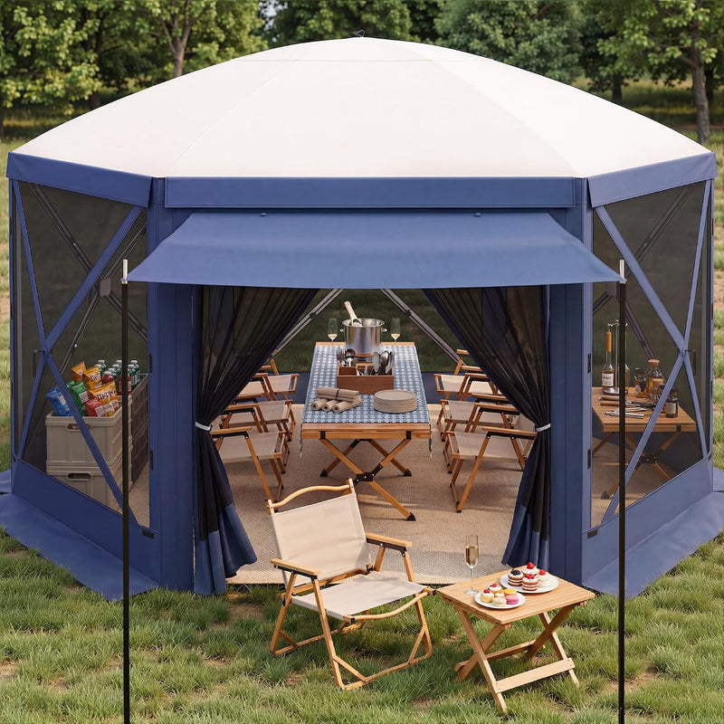 12x12 Pop-Up Screen Tent Gazebo with Mesh Walls – Plus 11.5' & 13' Sizes