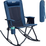 High Back Folding Rocking Camping Chair – Oversized Portable Outdoor Rocker with Cup Holder, Carry Bag & Heavy-Duty Steel Frame