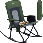 High Back Folding Rocking Camping Chair – Oversized Portable Outdoor Rocker with Cup Holder, Carry Bag & Heavy-Duty Steel Frame