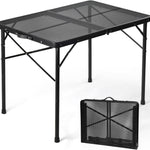 Foldable Camping Grill Table with Aluminum Frame & Adjustable Height