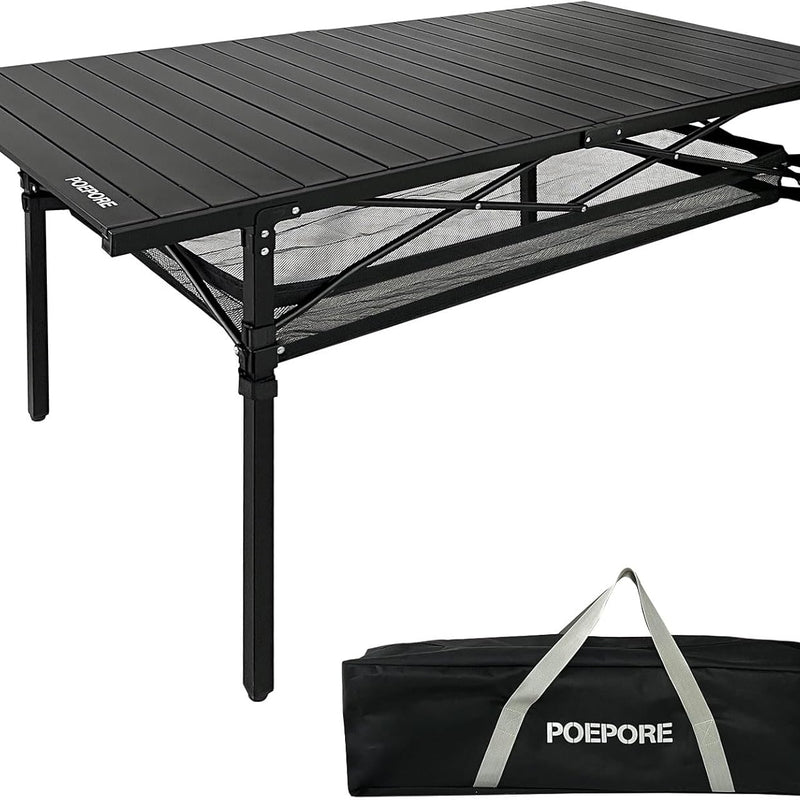 Aluminum Folding Camping Table – Portable Roll-Up with Carry Bag