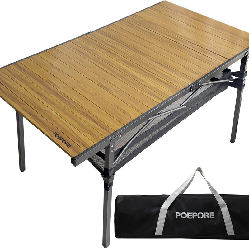 Aluminum Folding Camping Table – Portable Roll-Up with Carry Bag