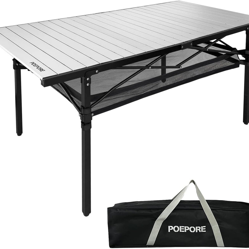 Aluminum Folding Camping Table – Portable Roll-Up with Carry Bag