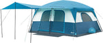 8-10 Person Instant Cabin Tent in Khaki- 8-Person size- front view - Blue 8 Person