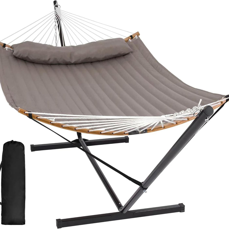 2-Person Hammock with Adjustable-Height Stand, Pillow & Carrying Bag
