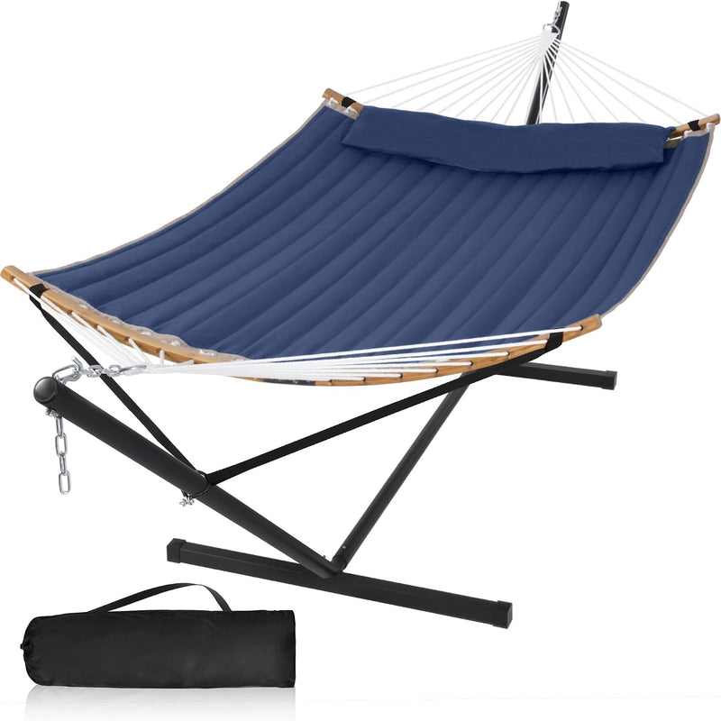 2-Person Hammock with Adjustable-Height Stand, Pillow & Carrying Bag