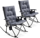 Oversized Folding Rocking Camping Chair with Padded Comfort & Portable Design